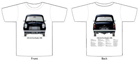 Ford Anglia 100E 1953-56 T-shirt Front & Back